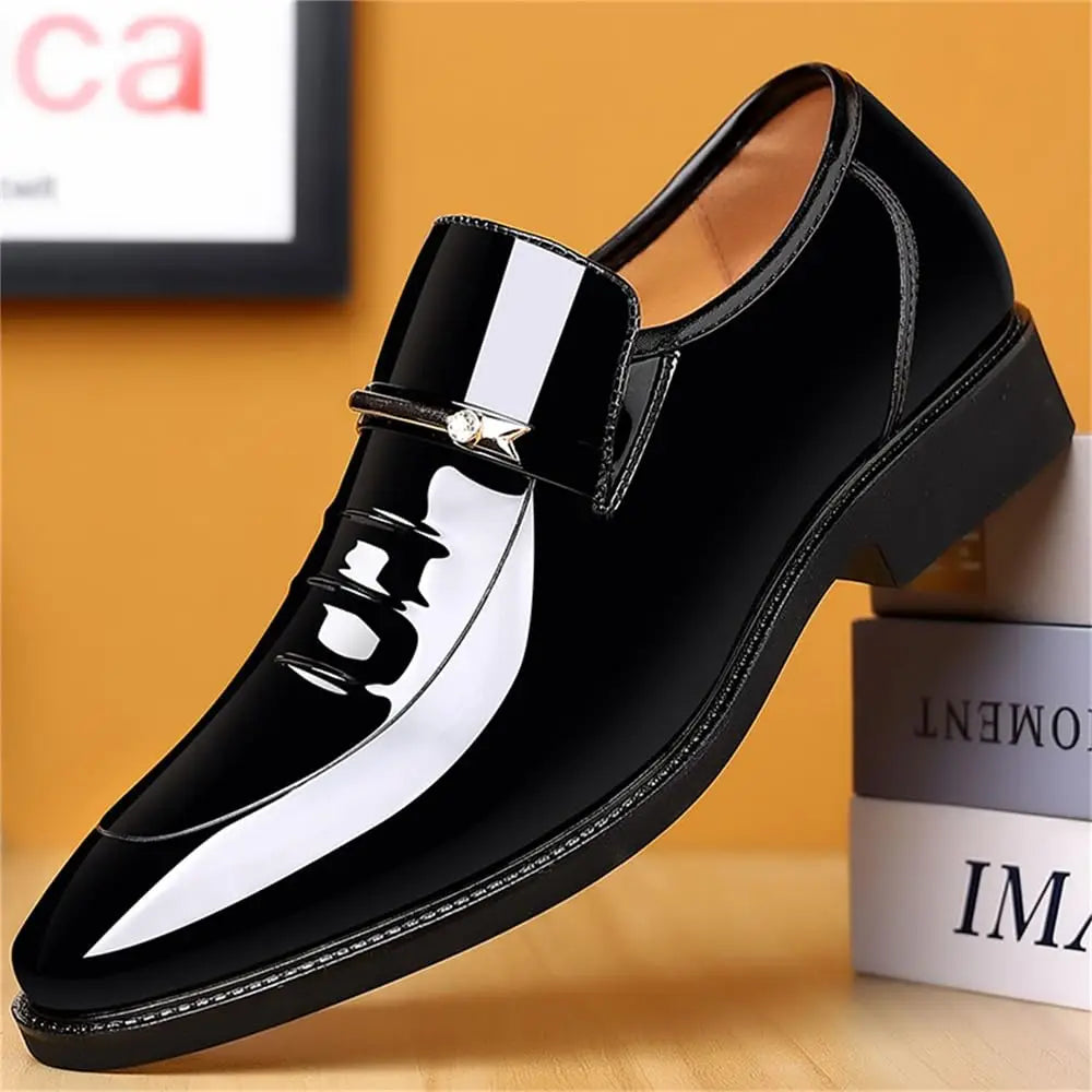 CHIROM SUPPLY Men's Black Oxford Dress Shoes High Gloss Loafers.