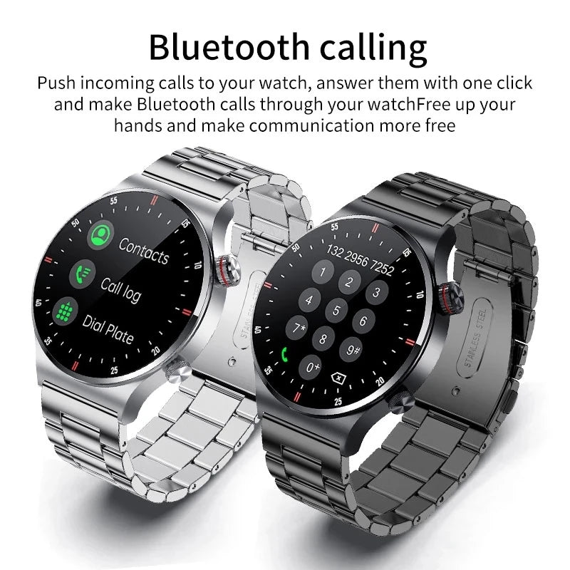 LIGE ECG+PPG Men's Waterproof Bluetooth Sport Smart Watch AMOLED NFC For Android & IOS