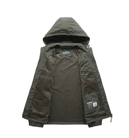 CHIROM SUPPLY Men's Casual Waterproof Hooded Windbreaker Jacket