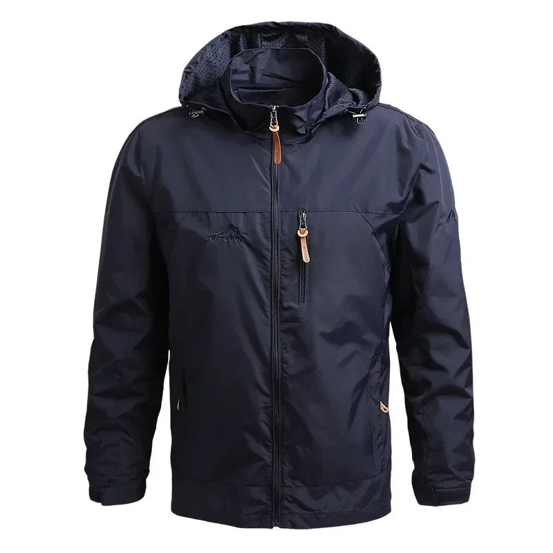 CHIROM SUPPLY Men's Casual Waterproof Hooded Windbreaker Jacket