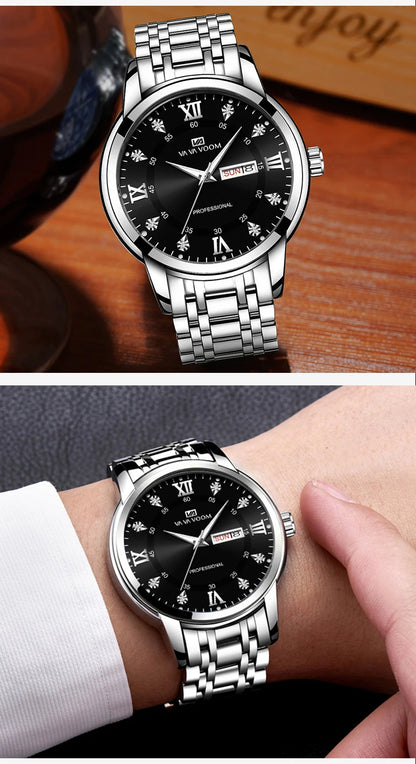 VA VA VOOM Men's Luxury Stainless Steel & Waterproof Wrist-Watch