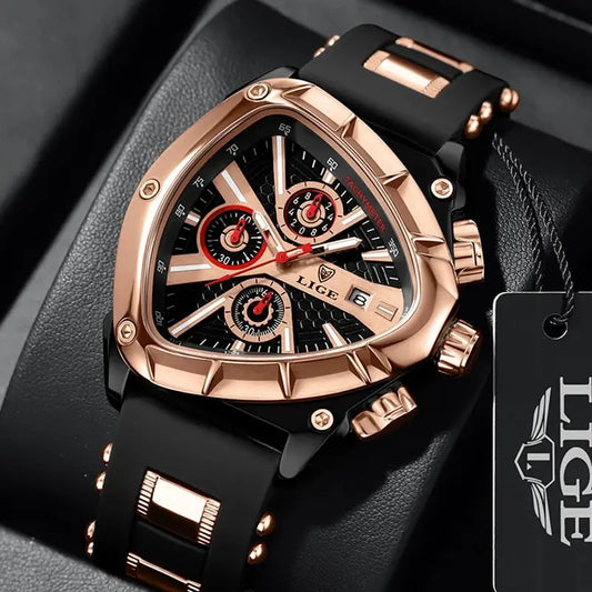LIGE Original Luxury Men's Sport Quartz Waterproof Watch