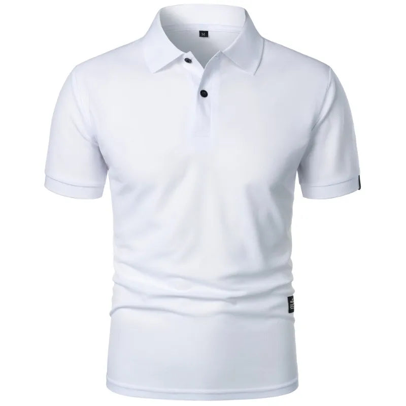 CHIROM SUPPLY Men's Solid Color Lightweight Summer Casual Short Sleeve Polo Button Shirt