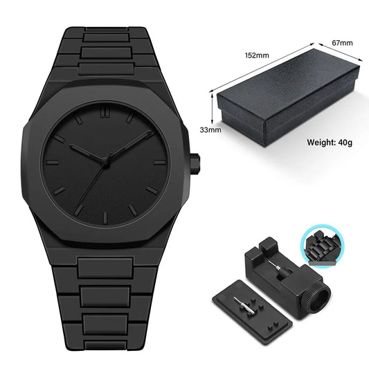 CHIROM SUPPLY Classic Men's Business Watch with Plastic Granules, Waterproof, and Customizable Band