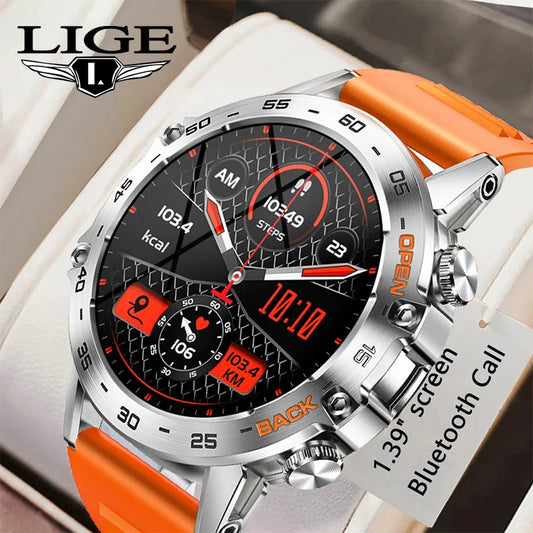 LIGE 1.39" Men's Outdoor Sport Smart Watch for Android + IOS Phone