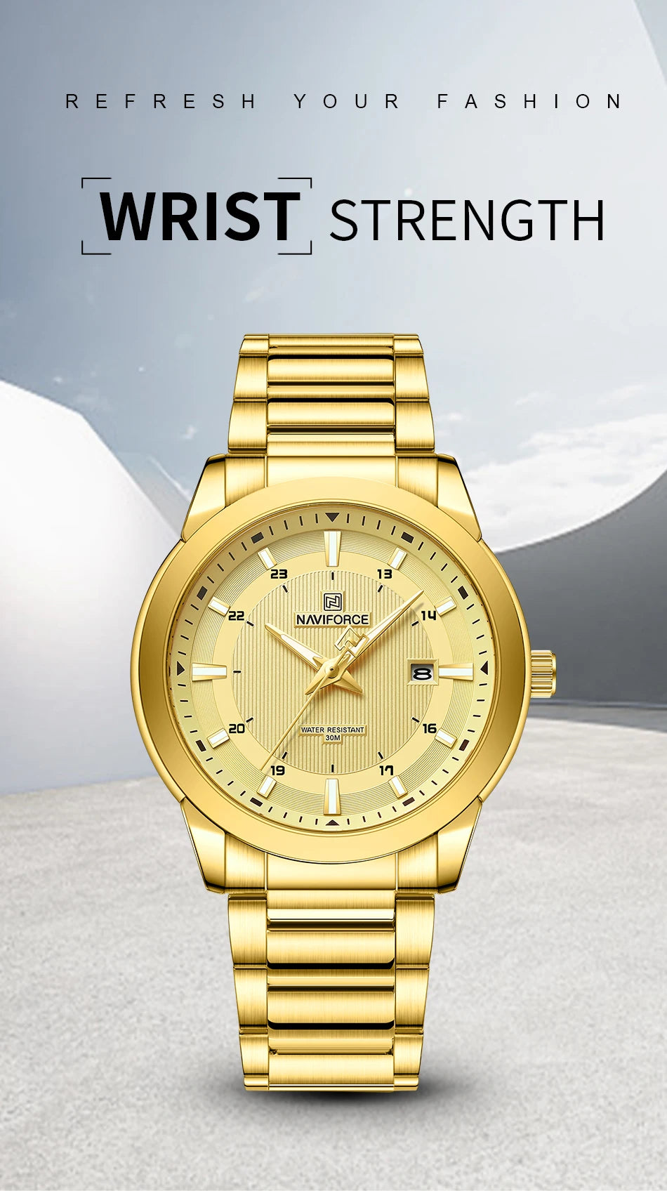 NAVIFORCE Men's Casual Luxury Stainless Steel Wristwatch