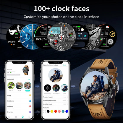 LIGE Men's Rugged Military GPS SmartWatch with HD Screen, Heart Rate, and Bluetooth