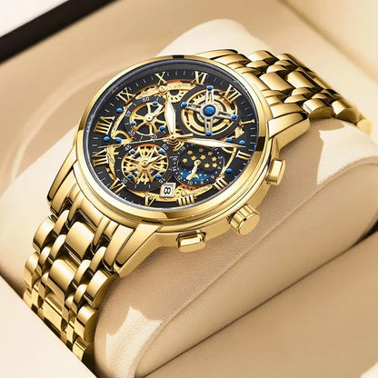 LIGE Men's Military Hollow Sports Watch Waterproof with Chronograph