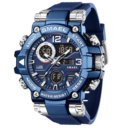 SMAEL 8110 Men's New Sports LED 50m Waterproof Digital Shockproof Electronic Wristwatch.