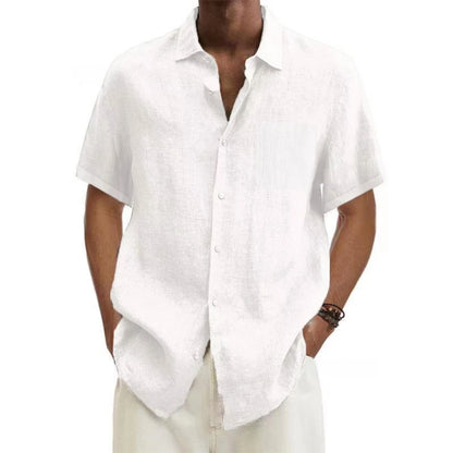 CHIROM SUPPLY Men's Cotton Short-Sleeved Button-Down Beach Shirts