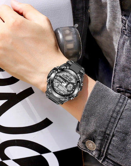 LIGE Men's Digital Sport Military Watch 50m Waterproof LED