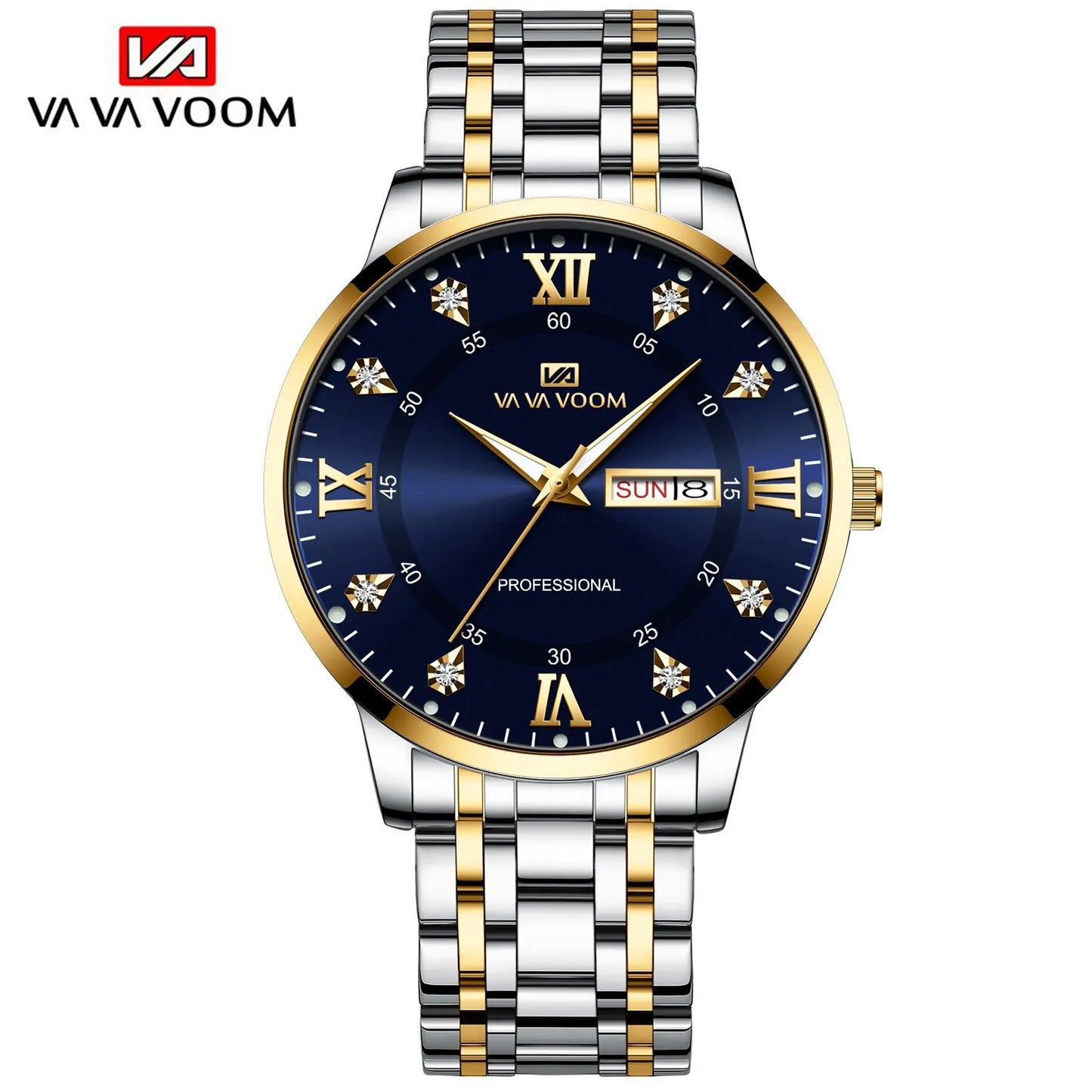 VA VA VOOM Men's Luxury Stainless Steel & Waterproof Wrist-Watch
