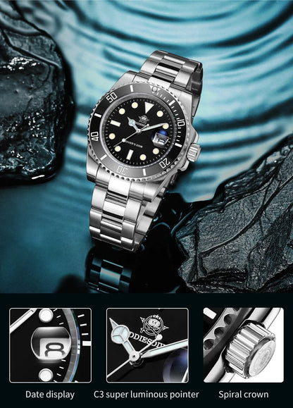 ADDIESDIVE Men's Stainless Steel Business Leisure Waterproof Watch