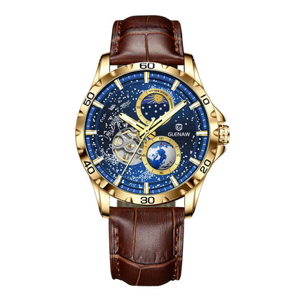 GLENAW Men's Automatic Luminous Stainless Steel Mechanical Watch