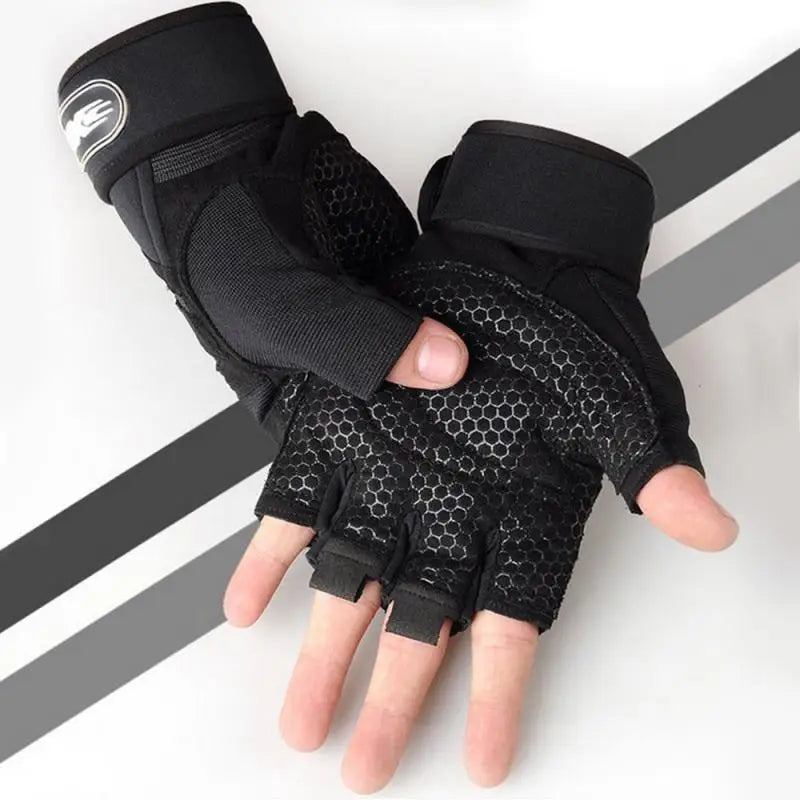 Men's Heavyweight Fitness+Gym+Training Half-Finger Gloves