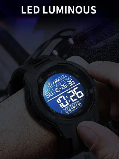 SMAEL Men's Digital LED Alarm Watch Waterproof