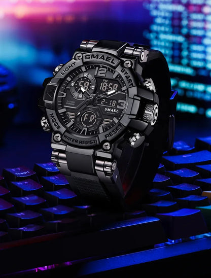 SMAEL 8110 Men's New Sports LED 50m Waterproof Digital Shockproof Electronic Wristwatch.