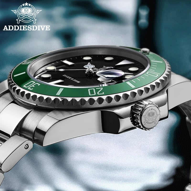 ADDIESDIVE Men's Stainless Steel Business Leisure Waterproof Watch