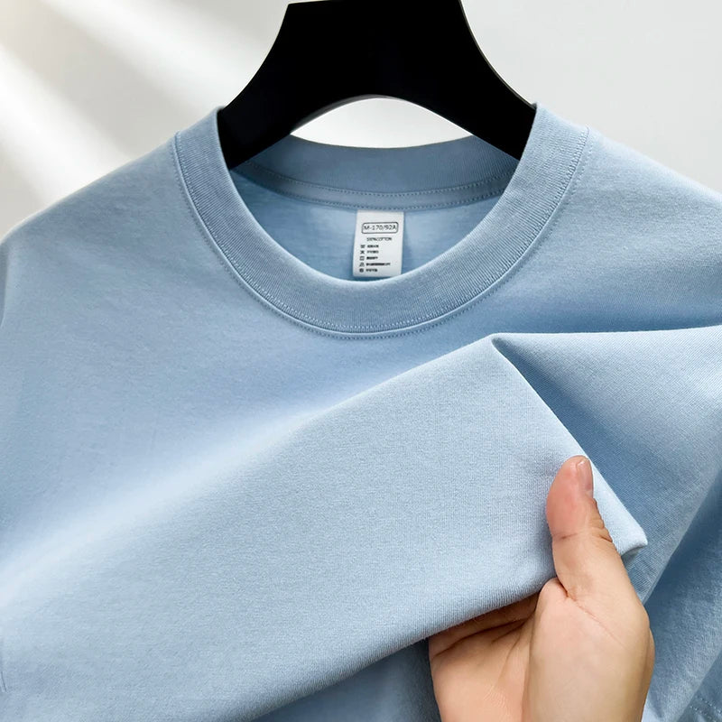 CHIROM SUPPLY Men's 100% Pure Cotton Short Sleeve Round Breathable T-shirt