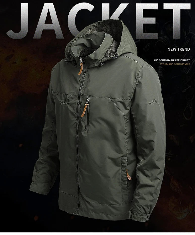 CHIROM SUPPLY Men's Casual Waterproof Hooded Windbreaker Jacket