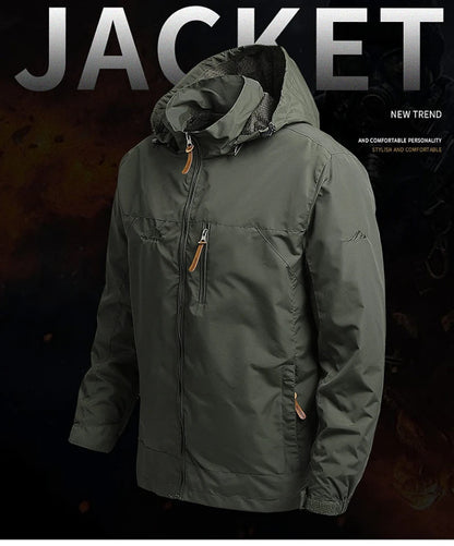 CHIROM SUPPLY Men's Casual Waterproof Hooded Windbreaker Jacket