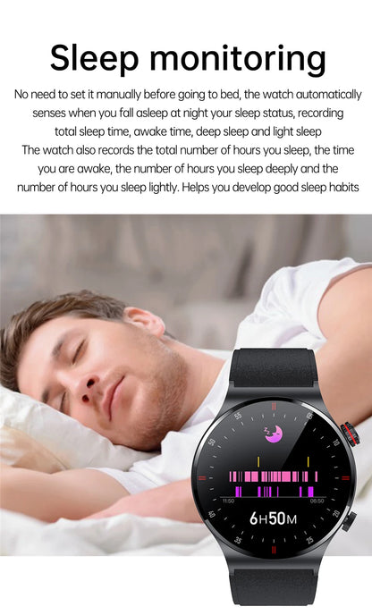 LIGE ECG+PPG Men's Waterproof Bluetooth Sport Smart Watch AMOLED NFC For Android & IOS