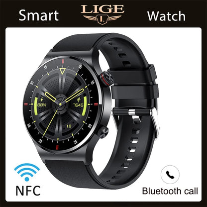 LIGE ECG+PPG Men's Waterproof Bluetooth Sport Smart Watch AMOLED NFC For Android & IOS