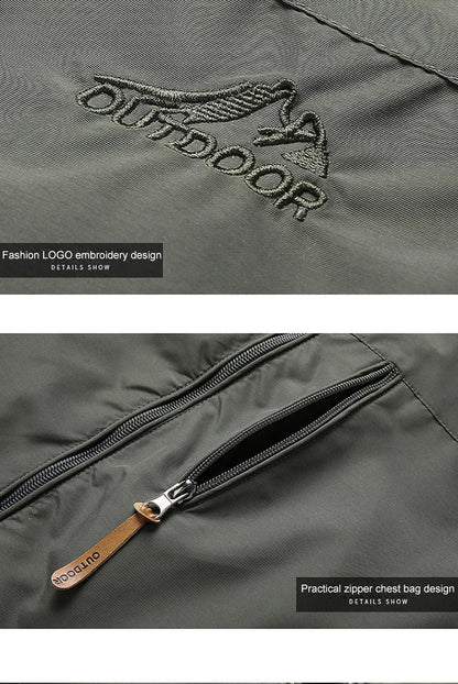 CHIROM SUPPLY Men's Casual Waterproof Hooded Windbreaker Jacket