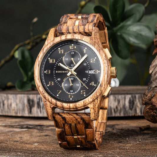 Engraved BOBO BIRD Custom Wooden Chronograph Wristwatch for Men, Great  Anniversary Gift for Him