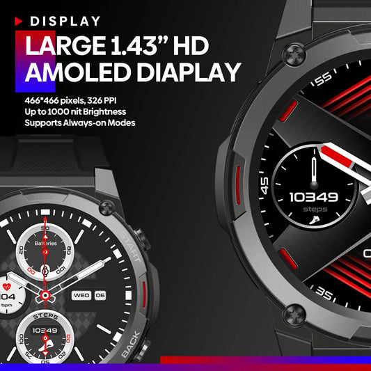ZEBLAZE VIBE 7 PRO 1.43'' AMOLED Sports Smartwatch for Men