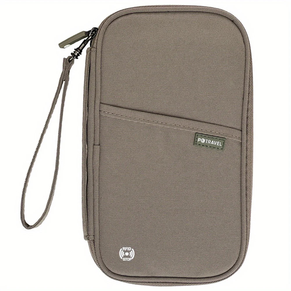 CHIROM SUPPLY Men's RFID Blocking Multi Functional Travel Document Passport and Wallet Case