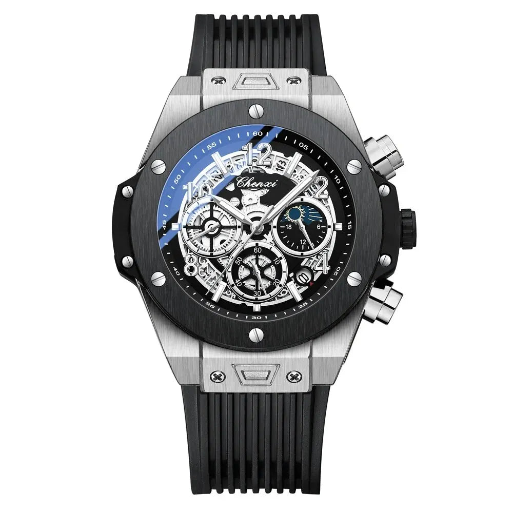 CHENXI Men's Silicone Sports Wristwatch Luminous Chronograph