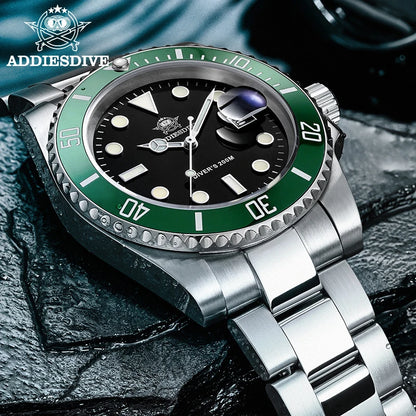 ADDIESDIVE Men's Stainless Steel Business Leisure Waterproof Watch