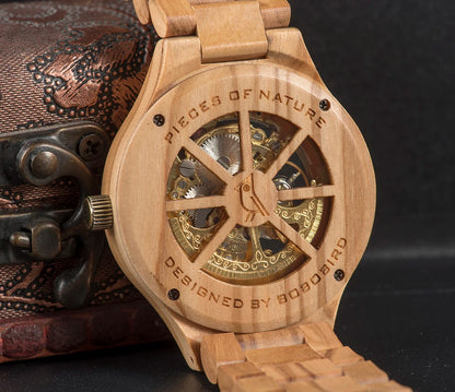 BOBO BIRD Men's Wooden Mechanical Luxury Wristwatch