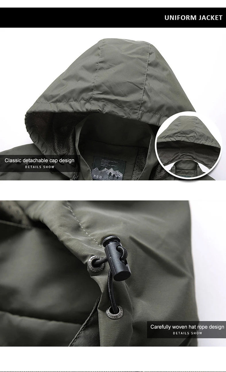 CHIROM SUPPLY Men's Casual Waterproof Hooded Windbreaker Jacket