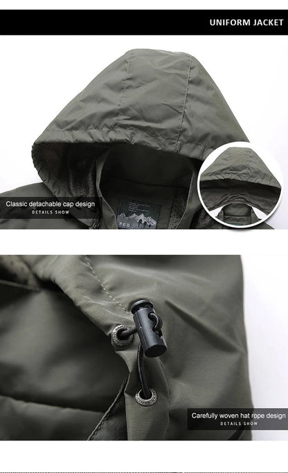 CHIROM SUPPLY Men's Casual Waterproof Hooded Windbreaker Jacket