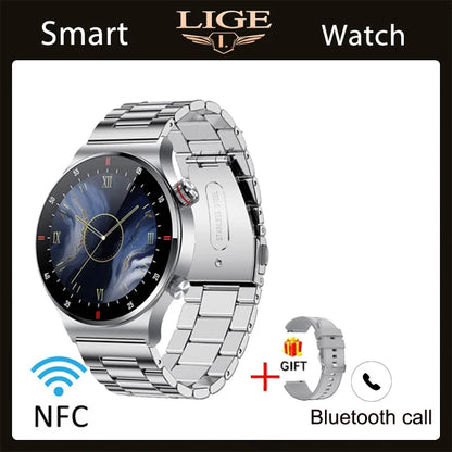 LIGE ECG+PPG Men's Waterproof Bluetooth Sport Smart Watch AMOLED NFC For Android & IOS