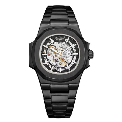 LONGLUX Men's Luxury Mechanical+Stainless Steel Wristwatch