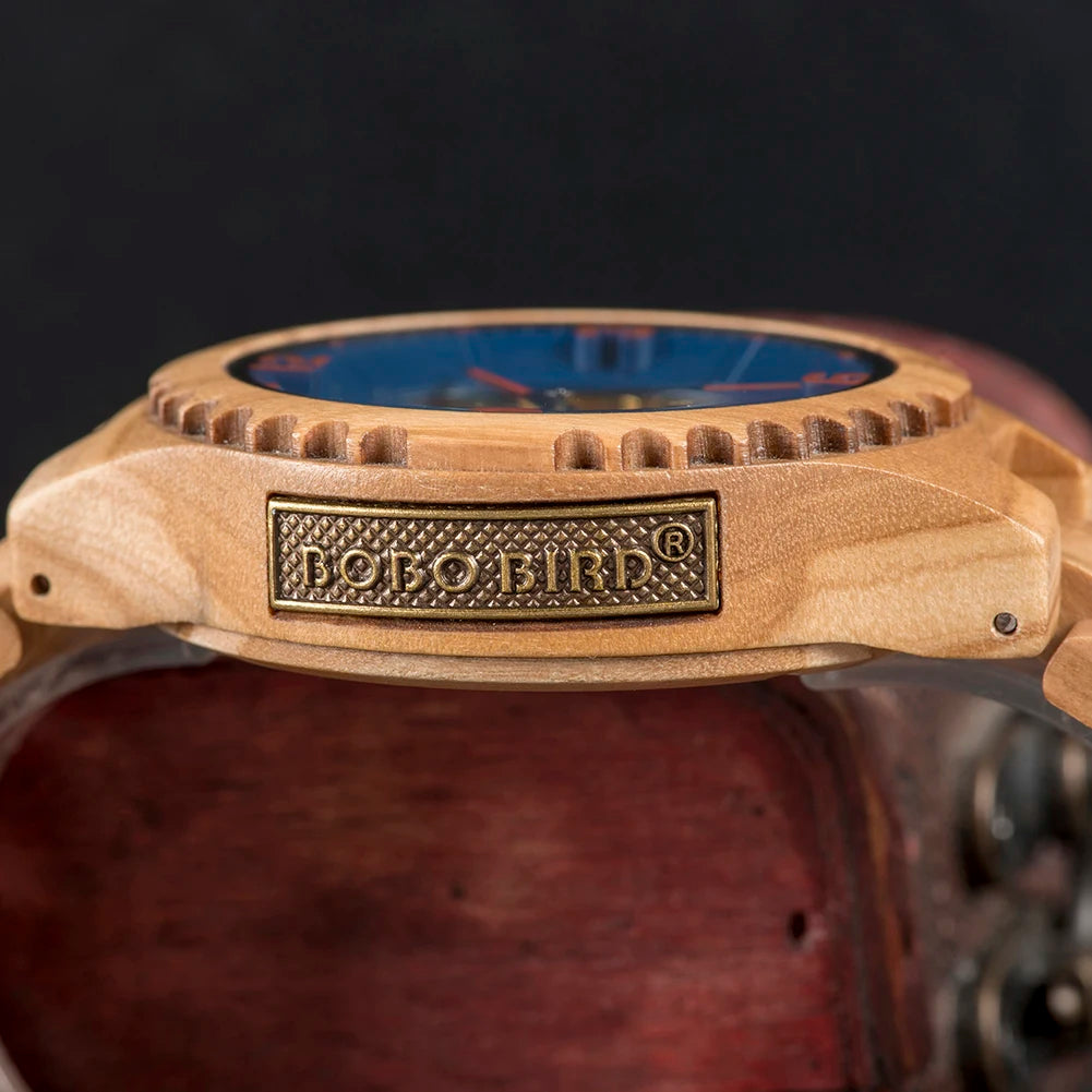 BOBO BIRD Men's Wooden Mechanical Luxury Wristwatch
