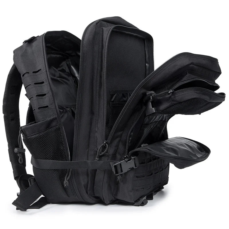 CHIROM SUPPLY Men's 50L Tactical Survival Backpack with Rucksack Bottle Holder.