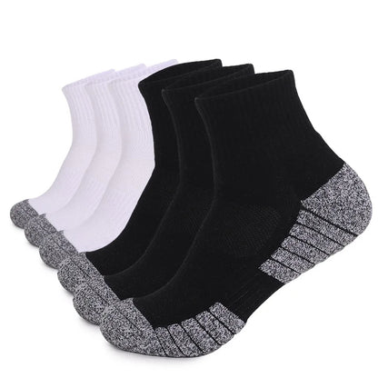CHIROM SUPPLY 6 pairs Men's Outdoor Sports Thickened Bottomed Sweat-absorbing Short Tube Running Socks.